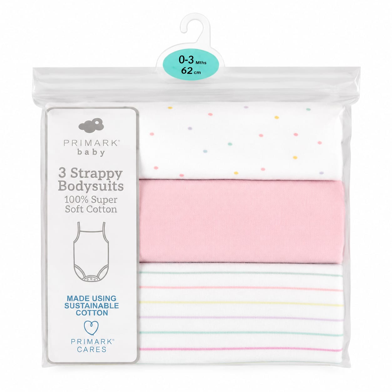 Primark Baby 3 Pack Cotton Romper Set