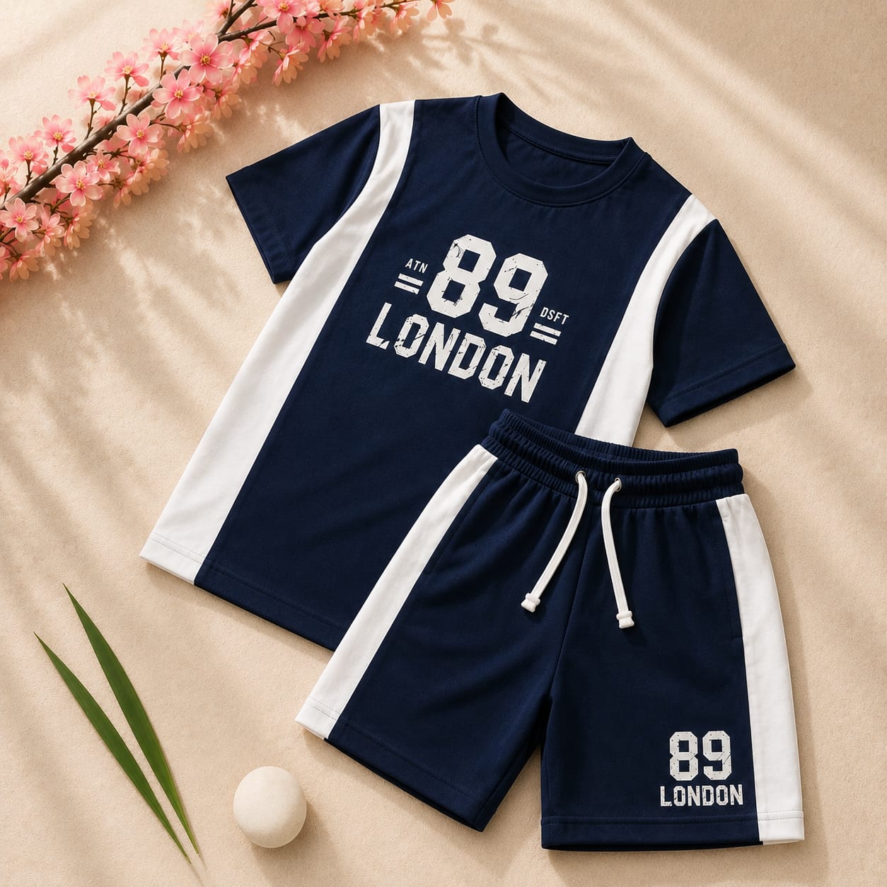 Boys Navy Blue & White 
