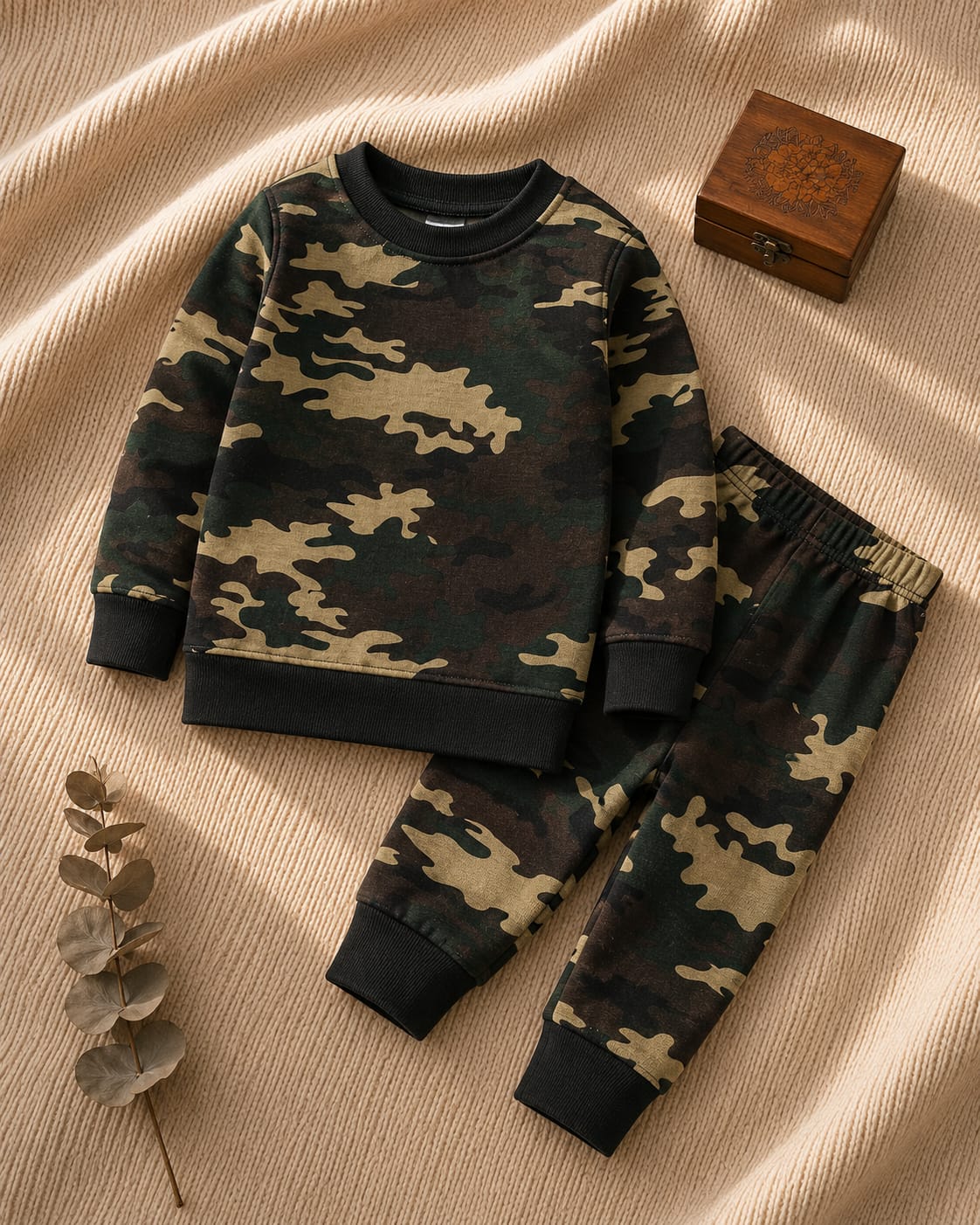 Plush -  Fleece Shirt & Trouser - Camouflage Green