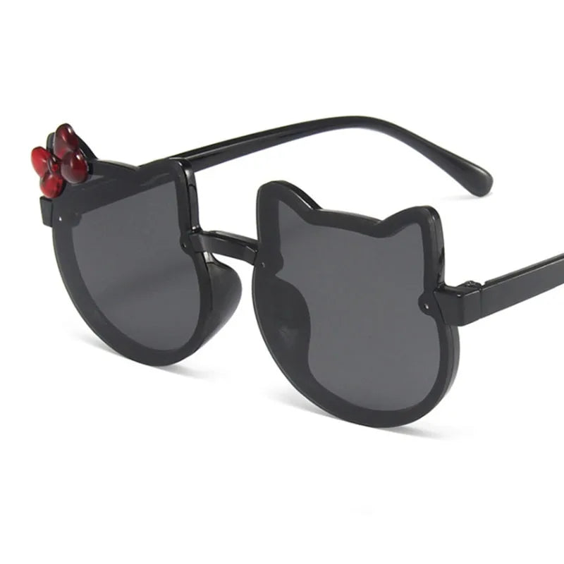 Children Cat Ears Design Sunglasses Brown