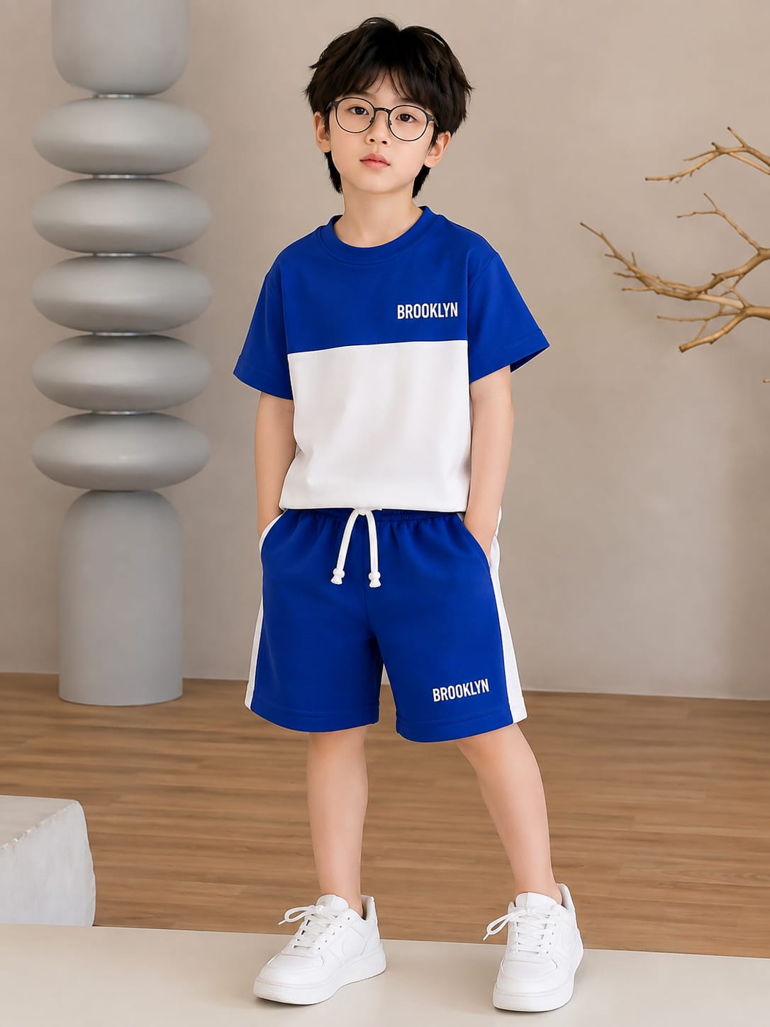 Boys Royal Blue & White 
