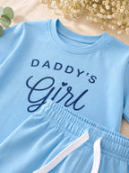 Girls Sky Blue "Daddy's Girl" T-Shirt & Shorts Set