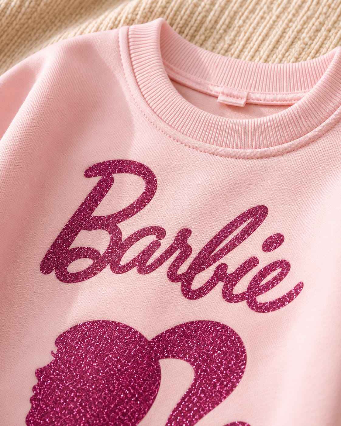 Plush Hoodied Fleece Shirt & Trouser - Barbie in Light Pink