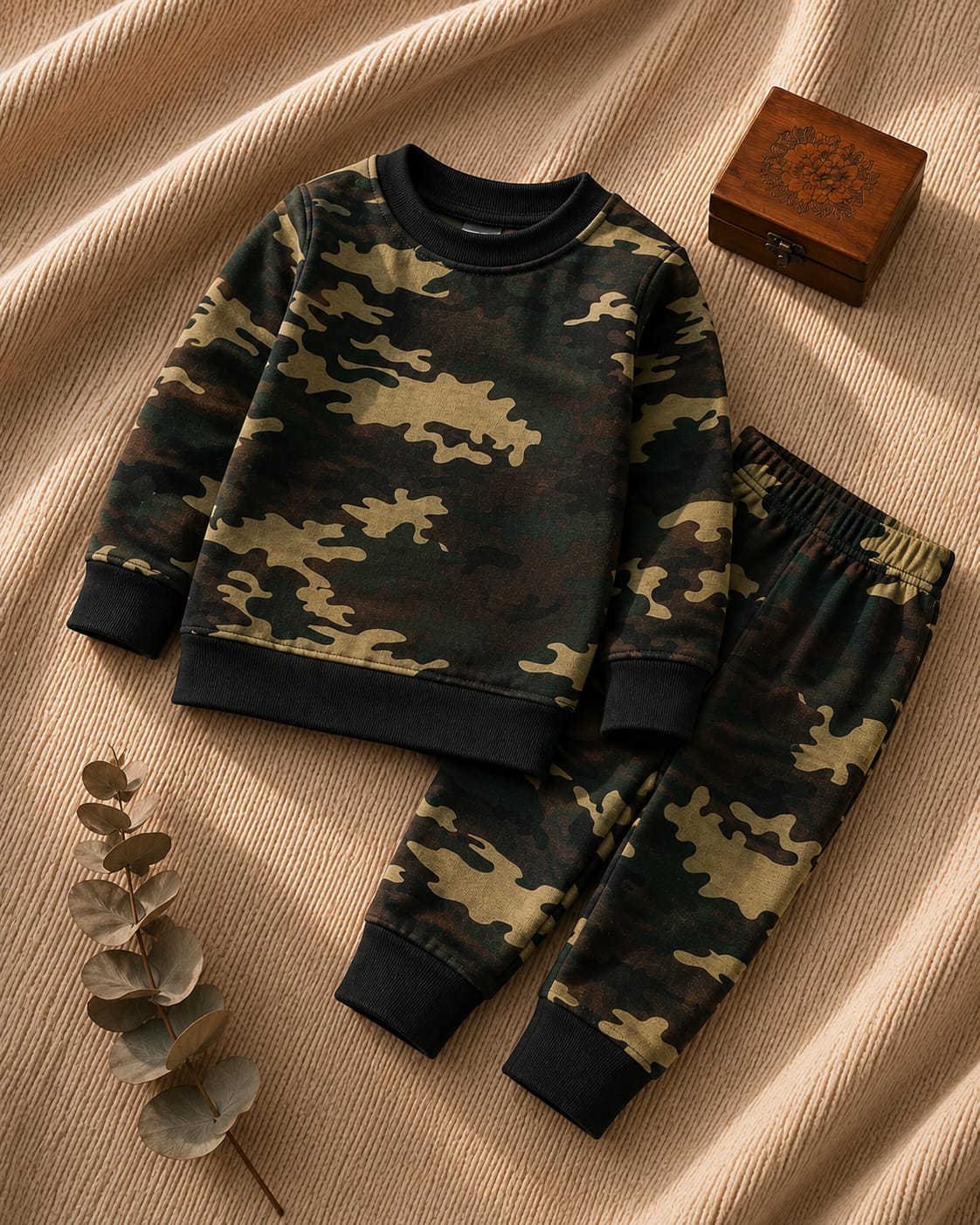 Plush -  Fleece Shirt & Trouser - Camouflage Green