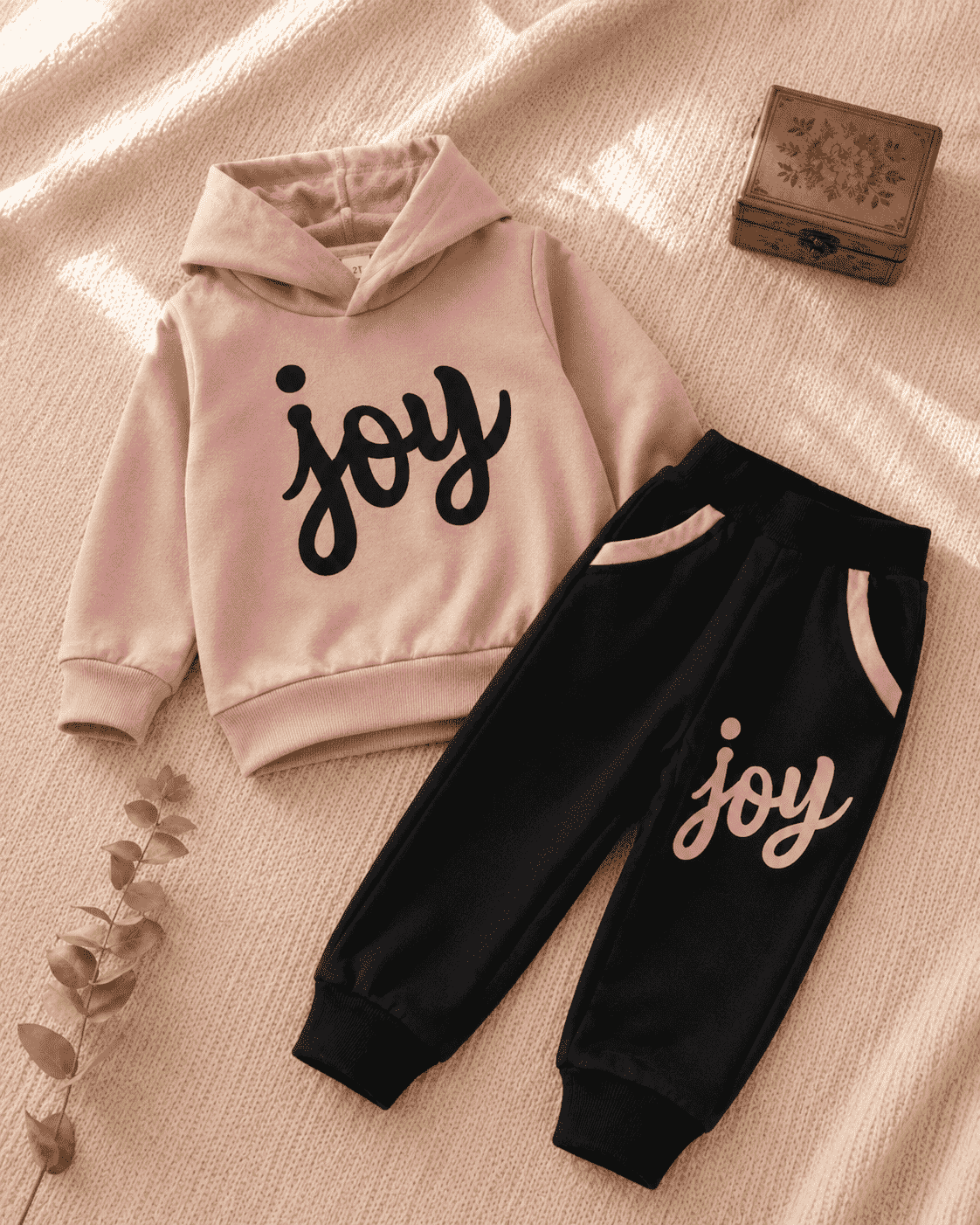Plush - Hoodied Fleece Shirt & Trouser - Joy in Pink Contrast