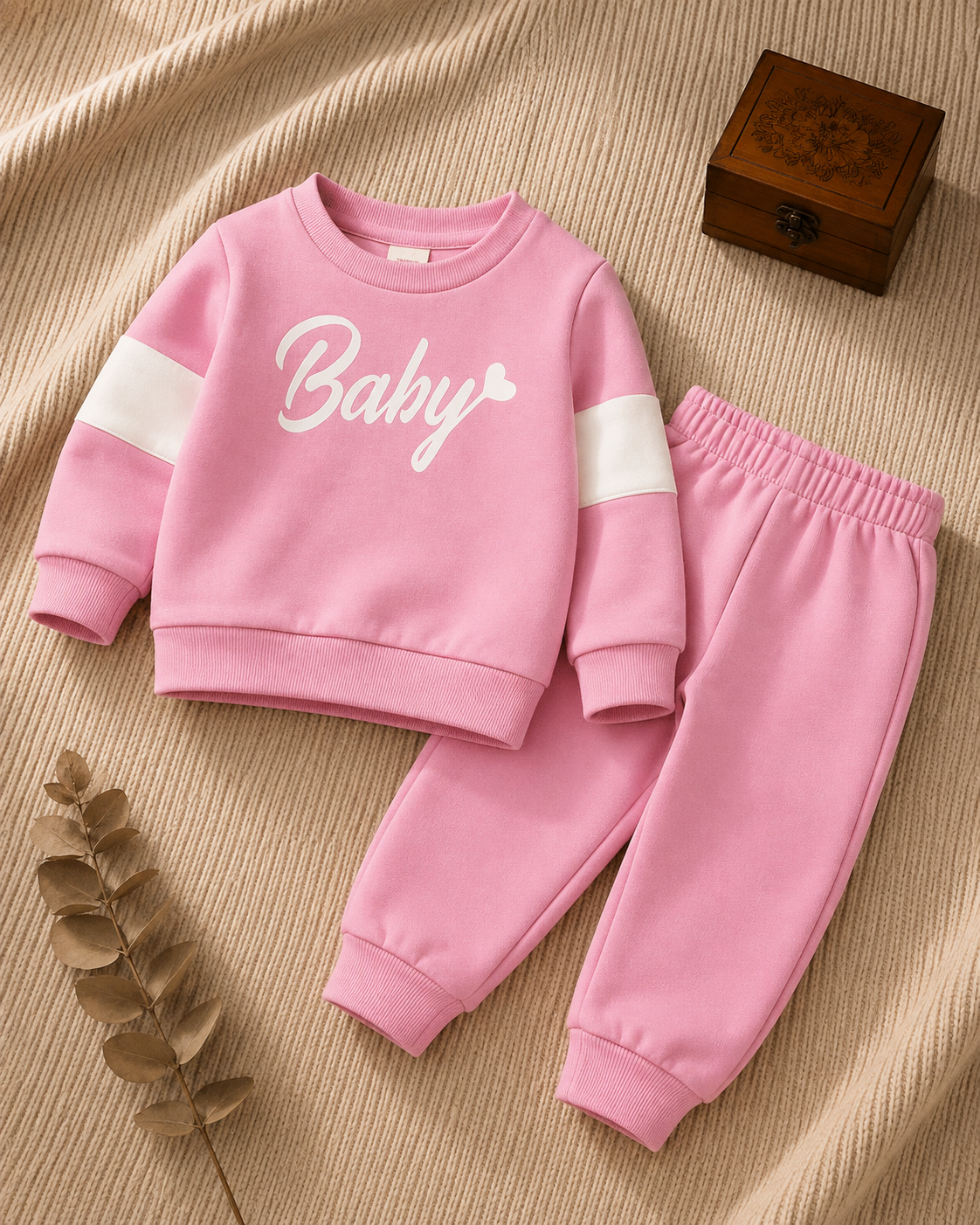 Plush Fleece Shirt & Trouser - Baby in Pink