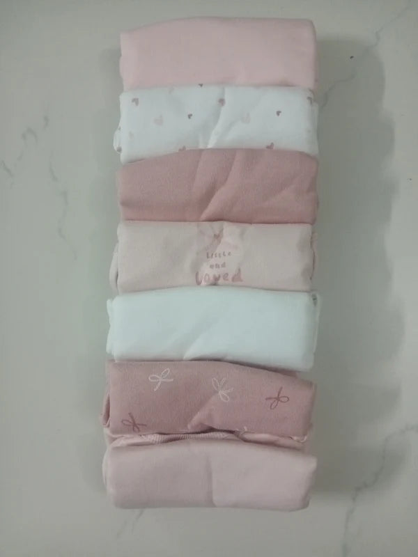 Sweet Blush Baby Bodysuit Set – 7 Pack