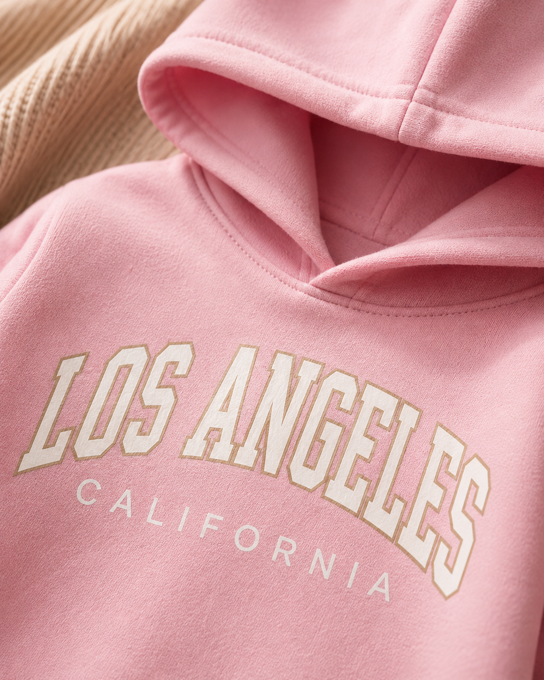 Plush - Hoodied Fleece Shirt & Trouser - LA in Pink