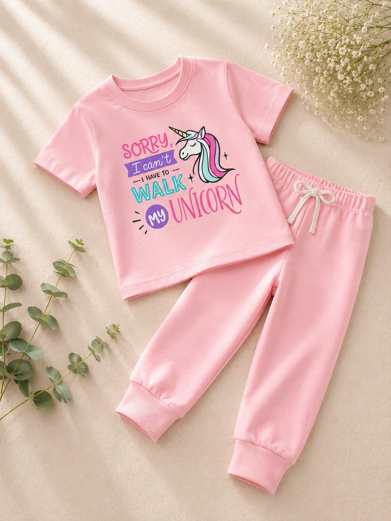 Plush-Nifty Basics - Unicorn in Pink with Cuffed Trousers