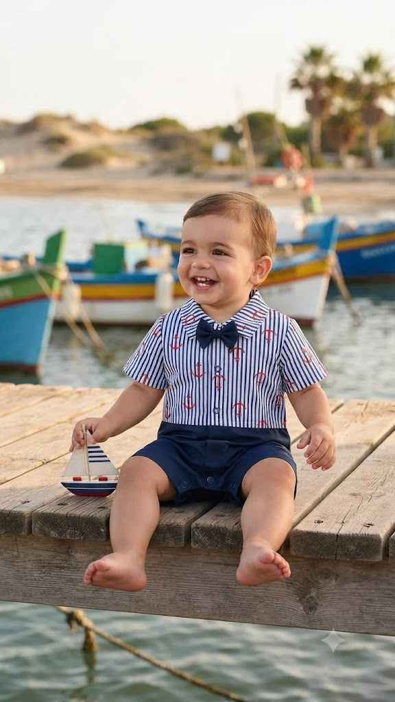 Anchor Print Baby Romper