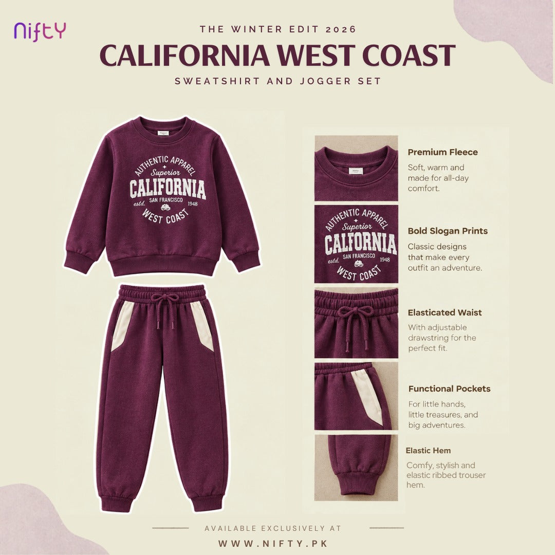 Plum “California Classic” Kids Sweatshirt & Jogger Set