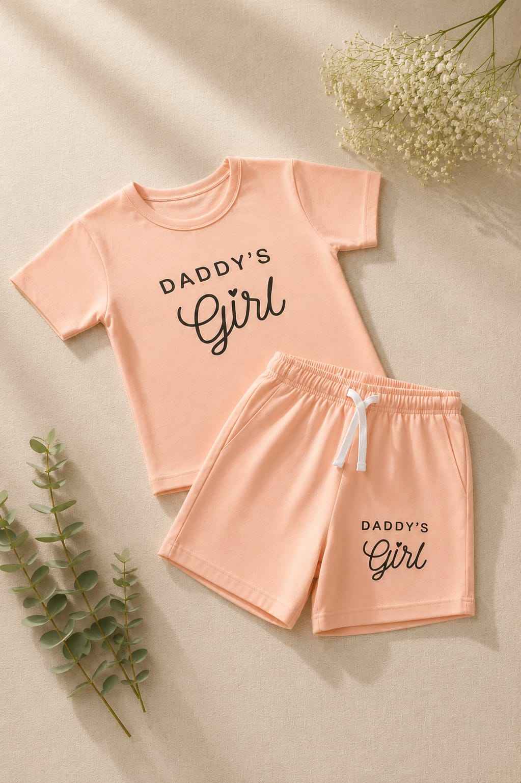 Girls Peach "Daddy's Girl" T-Shirt & Shorts Set