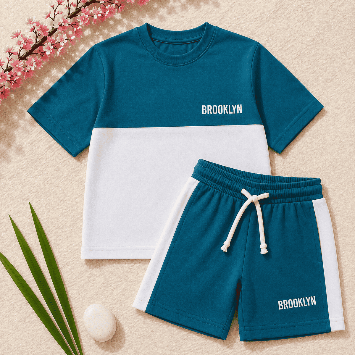 Boys Teal & White 