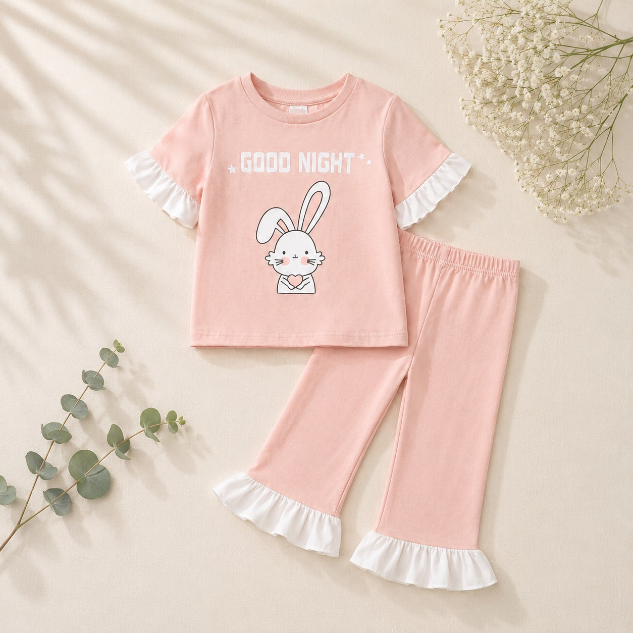 PLUSH-Nifty Basics - Bunny in Peach with Trousers