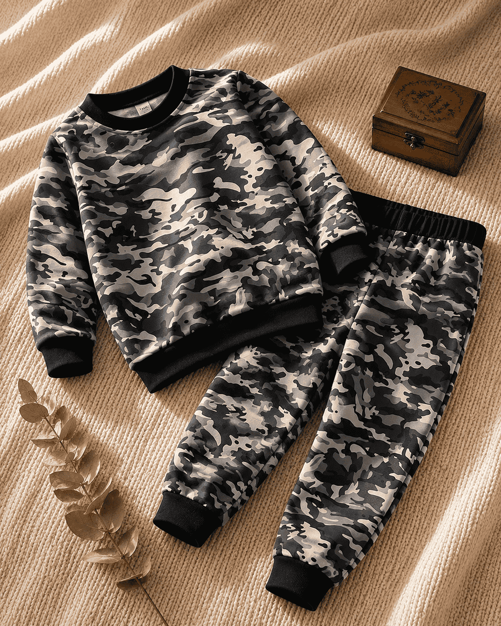 Plush -  Fleece Shirt & Trouser - Camouflage Grey