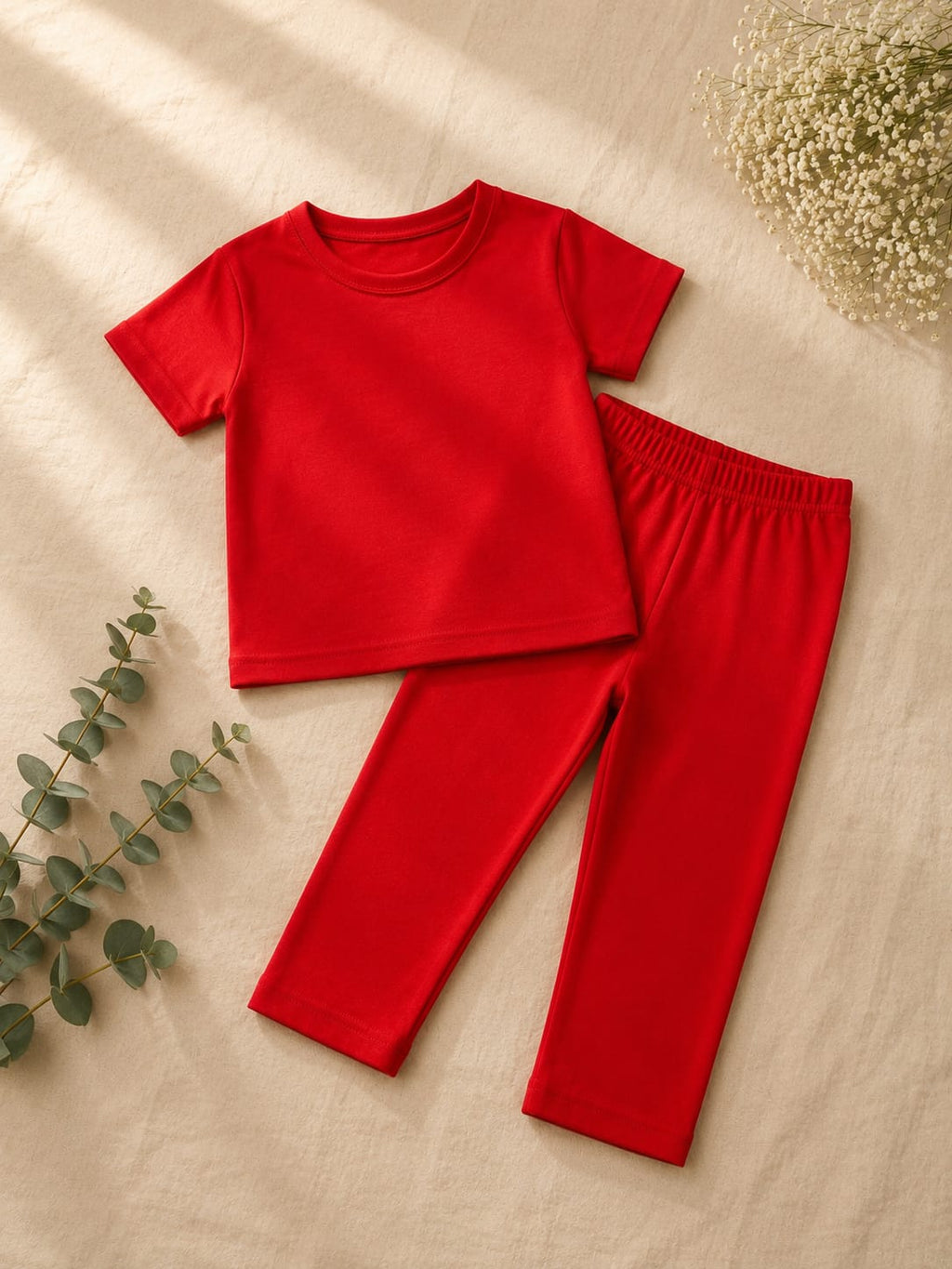 Girls Red Casual Co-ord Set