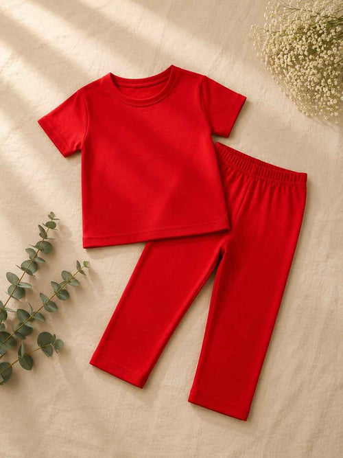Girls Red Casual Co-ord Set