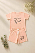 Girls Peach "Daddy's Girl" T-Shirt & Shorts Set