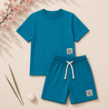 Boys Teal Blue "Find Your Way" T-Shirt & Shorts Set