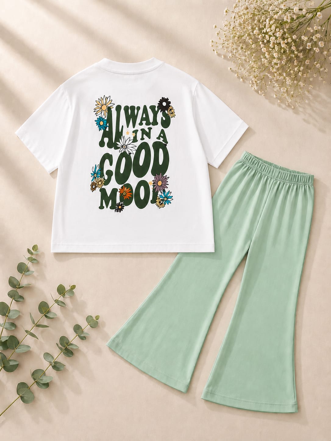 PLUSH-Nifty Basics Premium - Good Mood in Light Green Contrast with Flapper Trousers