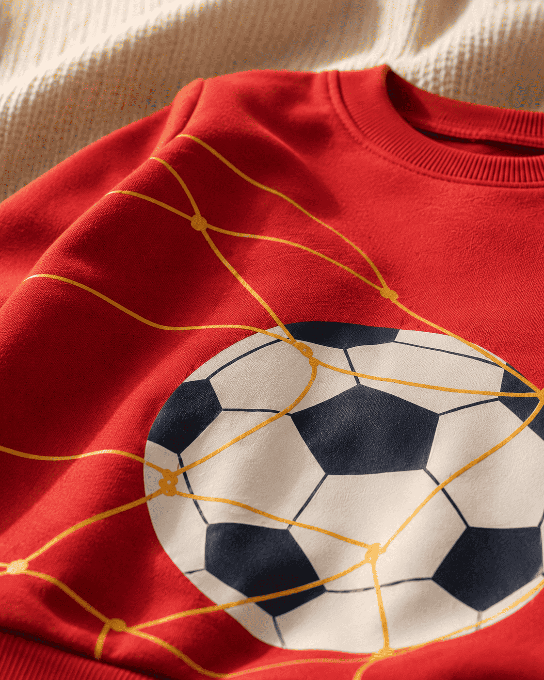 Plush -  Fleece Shirt & Trouser - Football in red