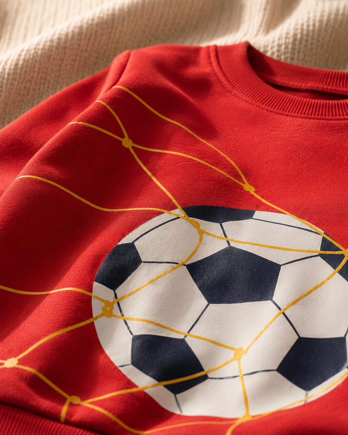 Plush -  Fleece Shirt & Trouser - Football in red