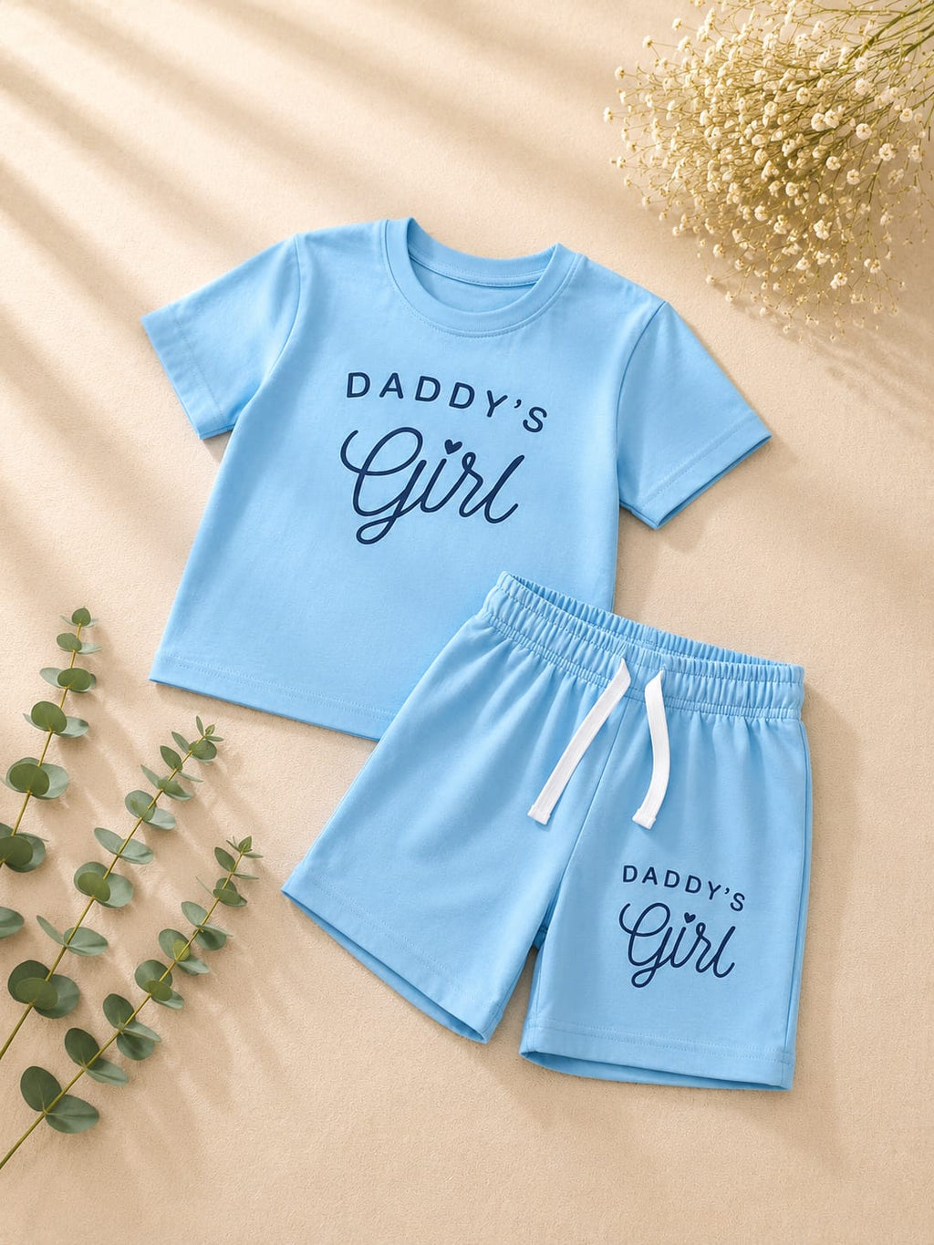 Girls Sky Blue "Daddy's Girl" T-Shirt & Shorts Set