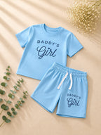 Girls Sky Blue "Daddy's Girl" T-Shirt & Shorts Set