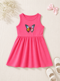 PLUSH-Summer Dress - Butterfly in Dark Pink