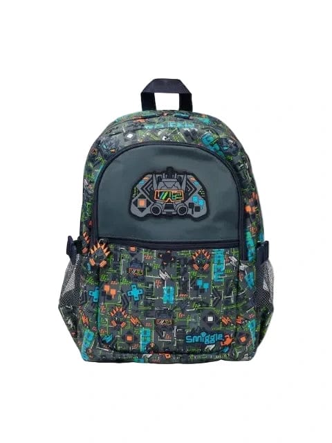 Gamer robot print green backpack for boys