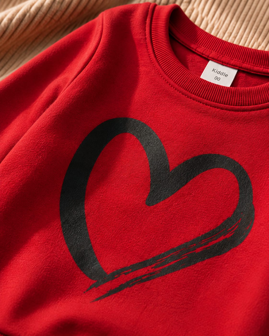 Plush -  Fleece Shirt & Trouser - Hearts in Red