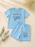 Girls Sky Blue "Daddy's Girl" T-Shirt & Shorts Set