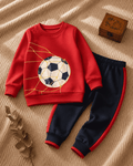 Plush -  Fleece Shirt & Trouser - Football in red
