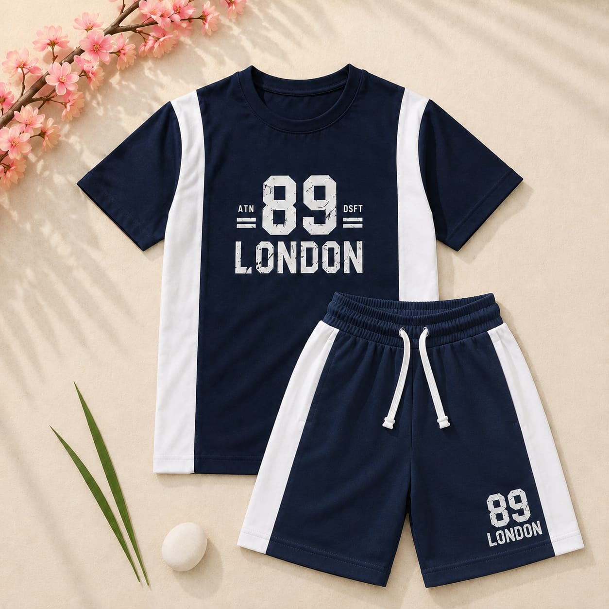 Boys Navy Blue & White 