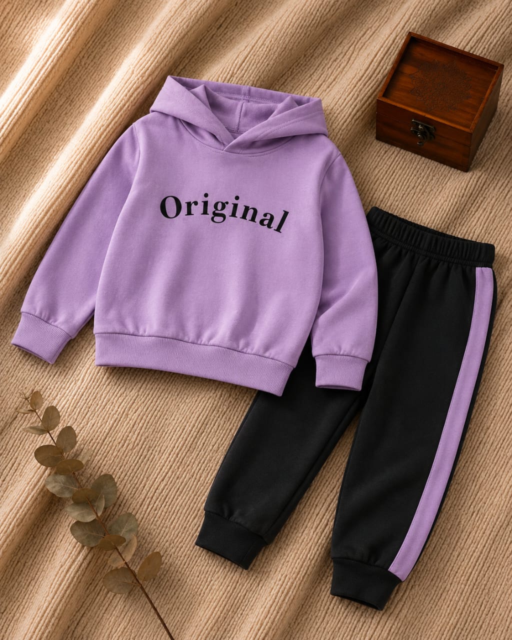 Plush - Hoodied Fleece Shirt & Trouser - Original in Lilac