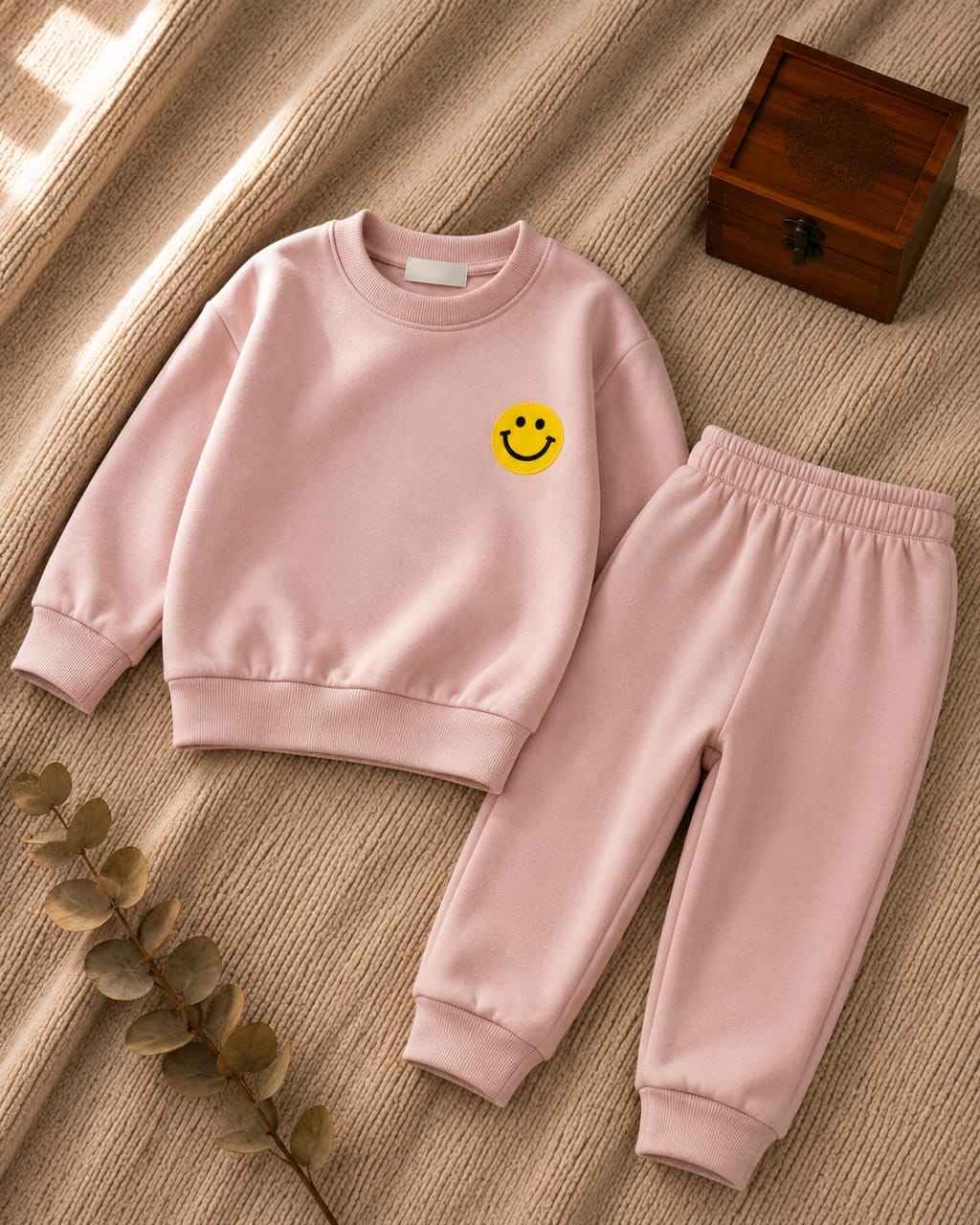 Plush - Fleece Shirt & Trouser - Smiley in Pink