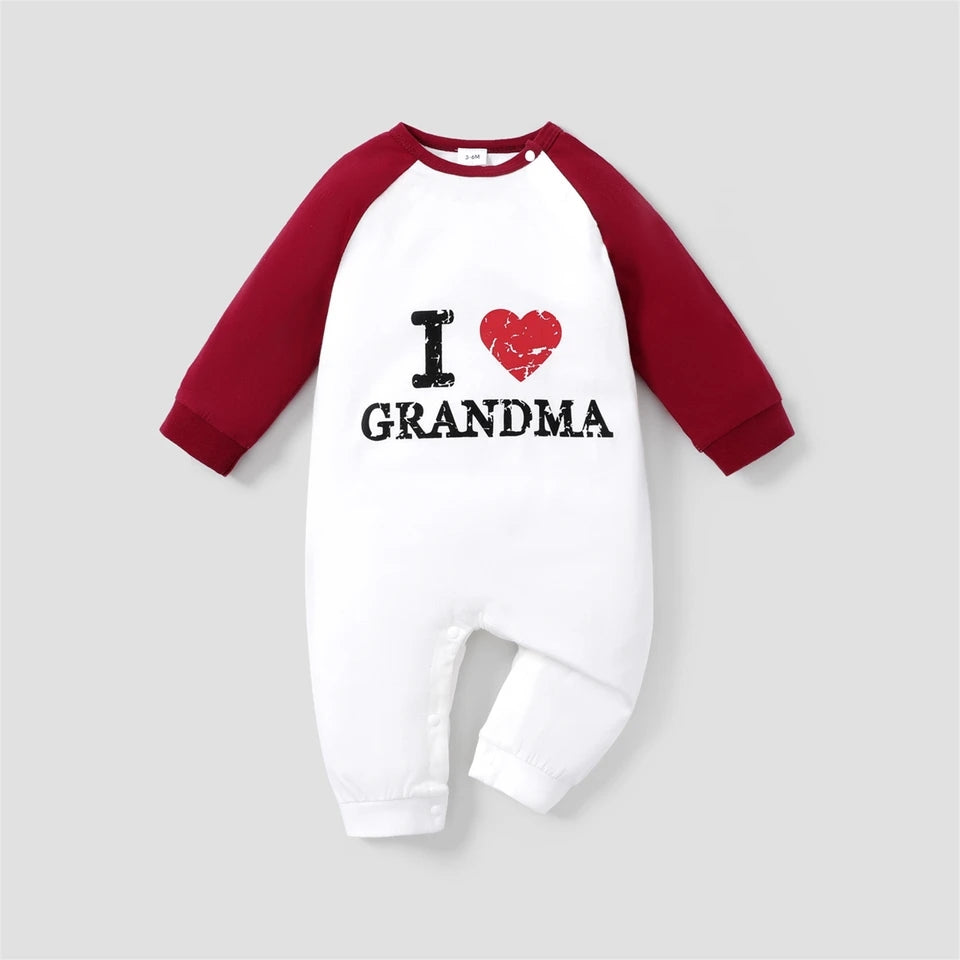 Plush-Printed Rompers - I Love Grandma