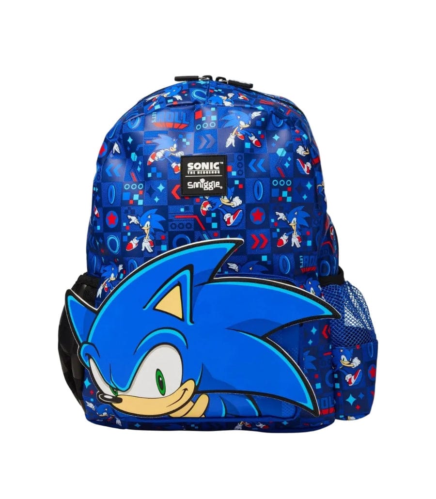 Sonic big face blue school backpack