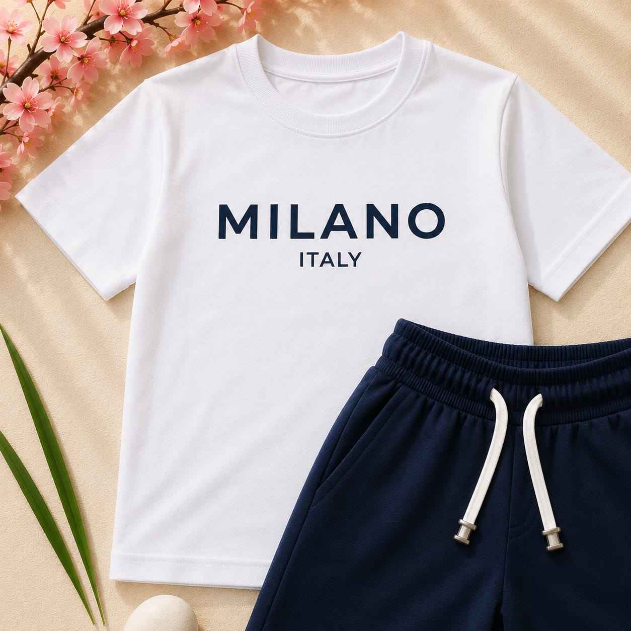 Boys White & Navy 