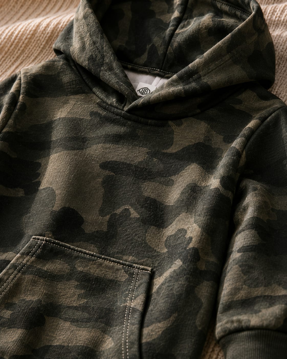 Plush - Hoodied Fleece Shirt & Trouser - Camouflage Rustic Green
