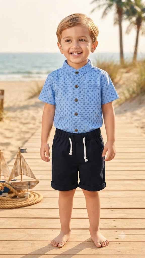 Boys Casual Shirt & Shorts Set