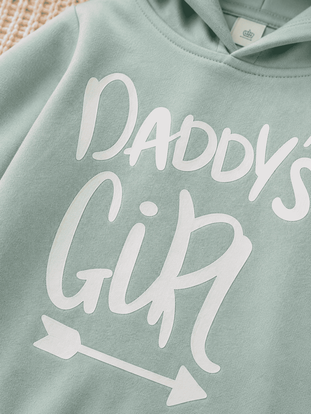 Plush-Hoodie Romper - Daddys girl in Green
