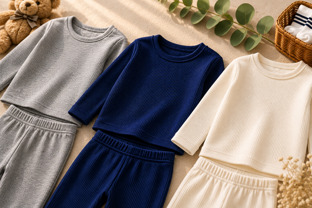 Baby Ribbed Solid Color Outfit Set – Pack of 3