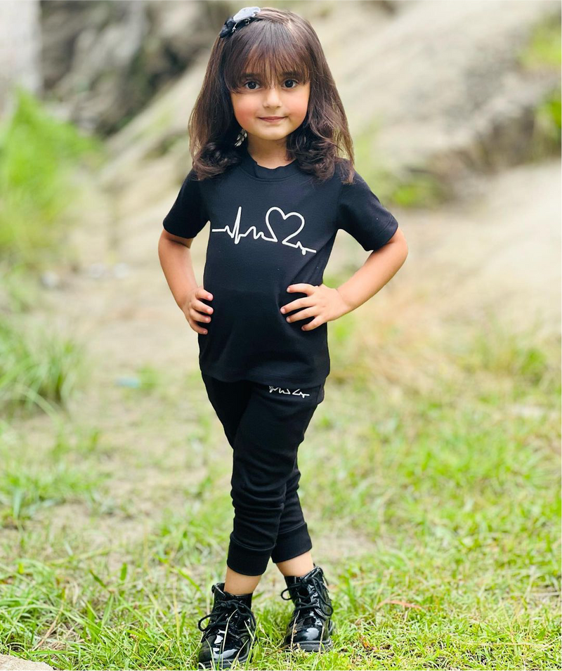 Plush- Heartline Co-ord Set in Classic Black