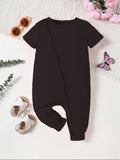 Plush-Premium Half Sleeve Romper - Black