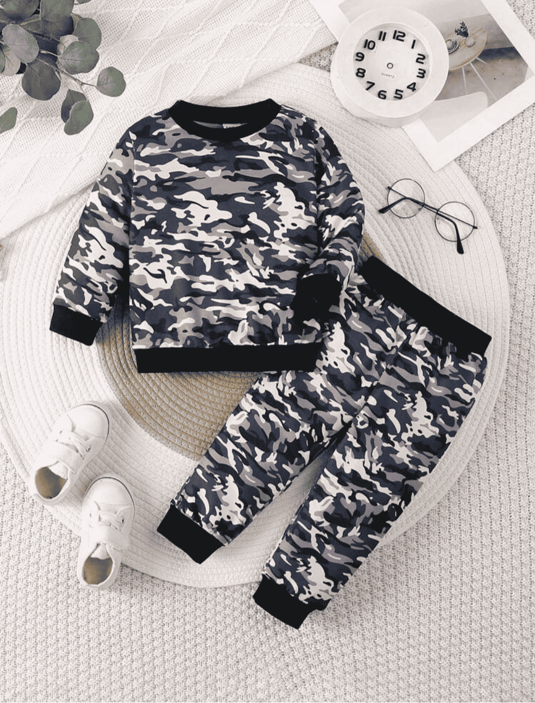 Plush -  Fleece Shirt & Trouser - Camouflage Grey