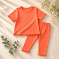 Girls Orange Casual Co-ord Set