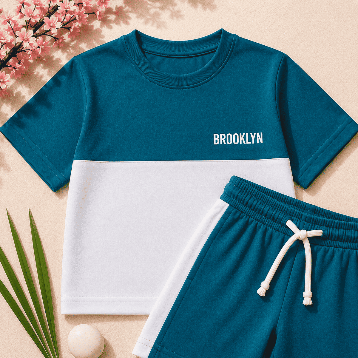 Boys Teal & White 