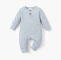 Plush Ribbed Knit Winter Romper - Light Grey