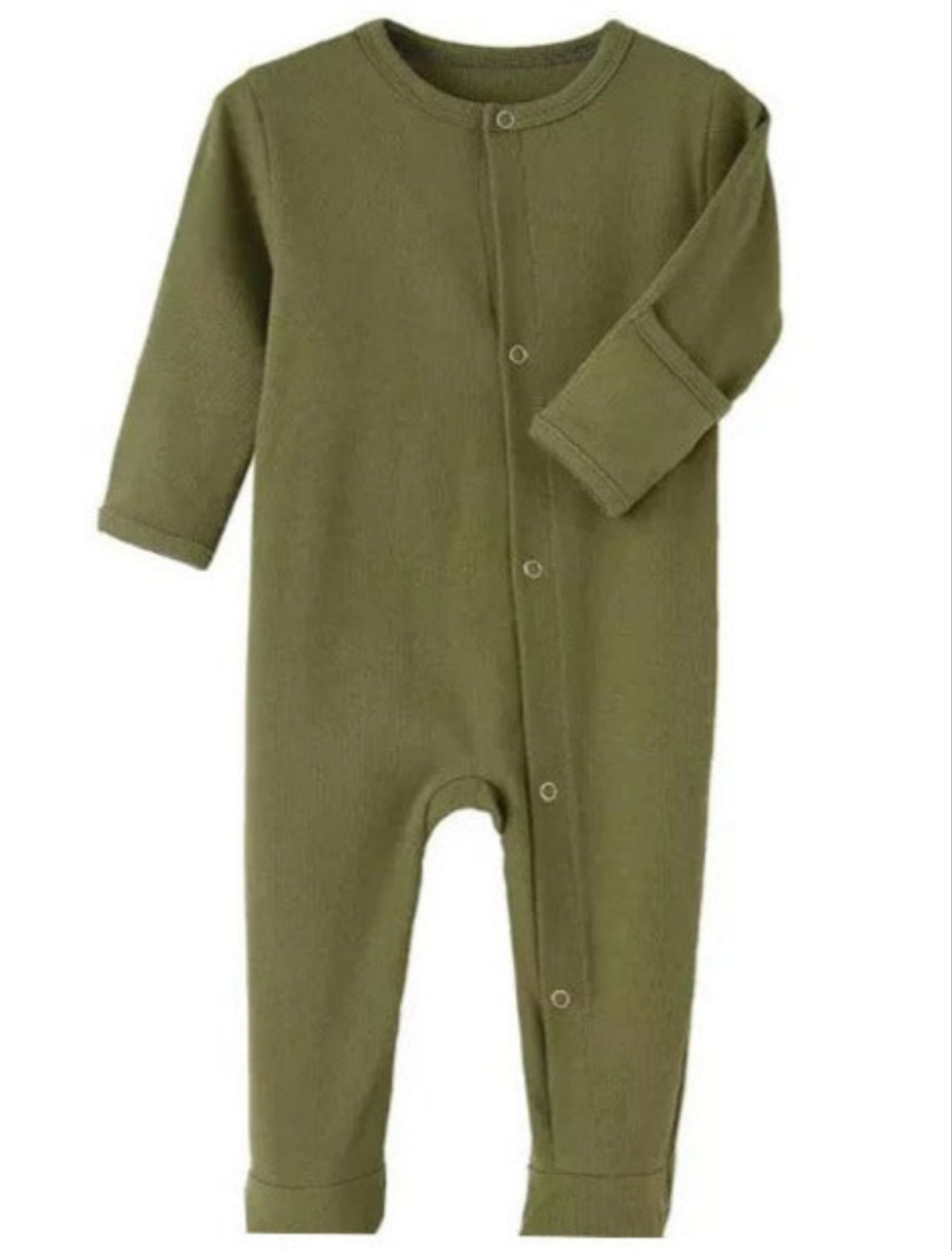 Plush-Baby Soft Bamboo Viscose Button Romper - Green